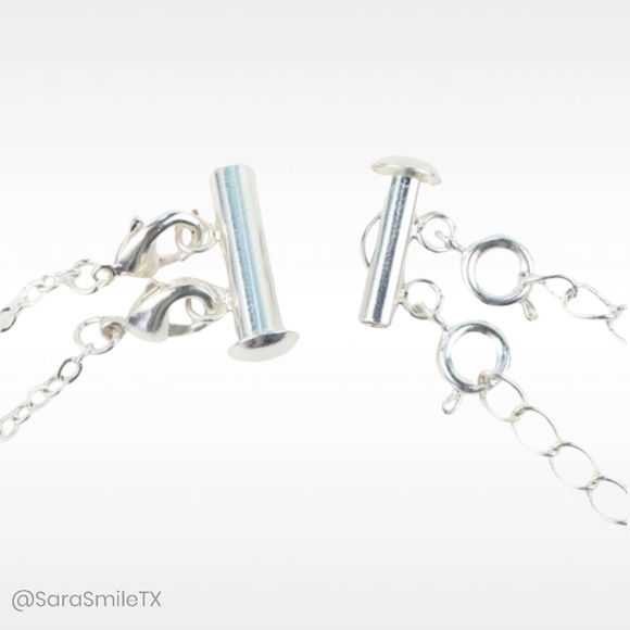 SILVER Layering 2-Strand Necklace Detangler - NWOT - Picture 1 of 3